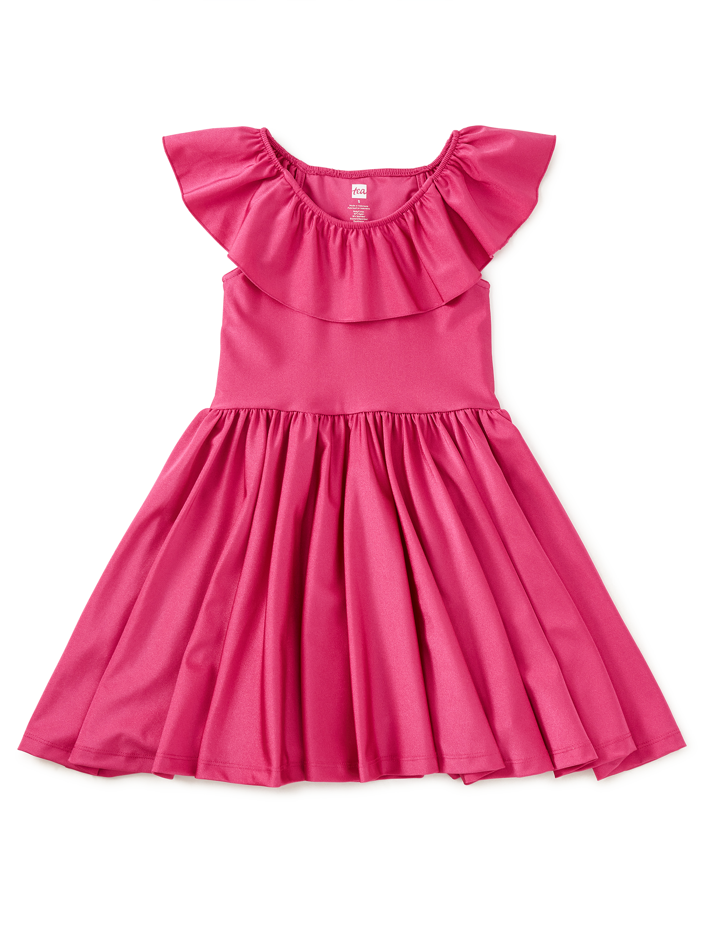 Shiny Ruffle Neck Dress