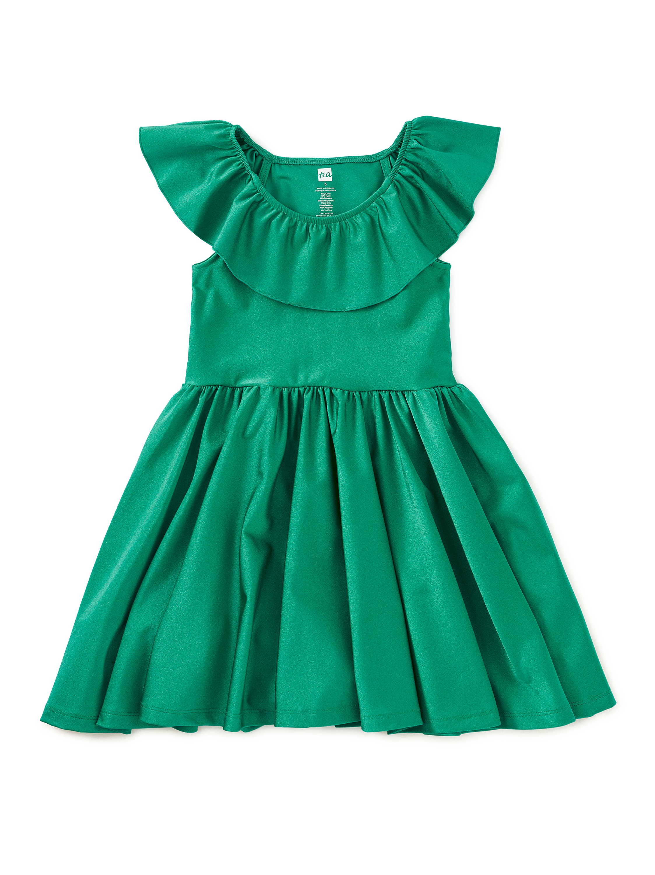 Shiny Ruffle Neck Dress
