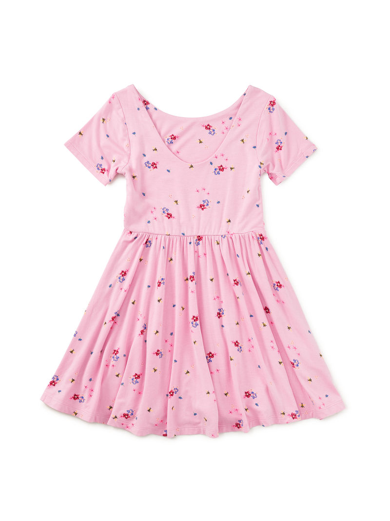 New Bamboo Playsoft Dress in Busy Bees And Flowers - View 2
