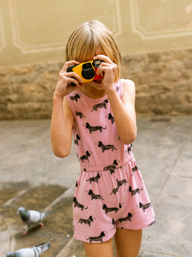 Reversible Wrap Romper in Dachshunds - View 2