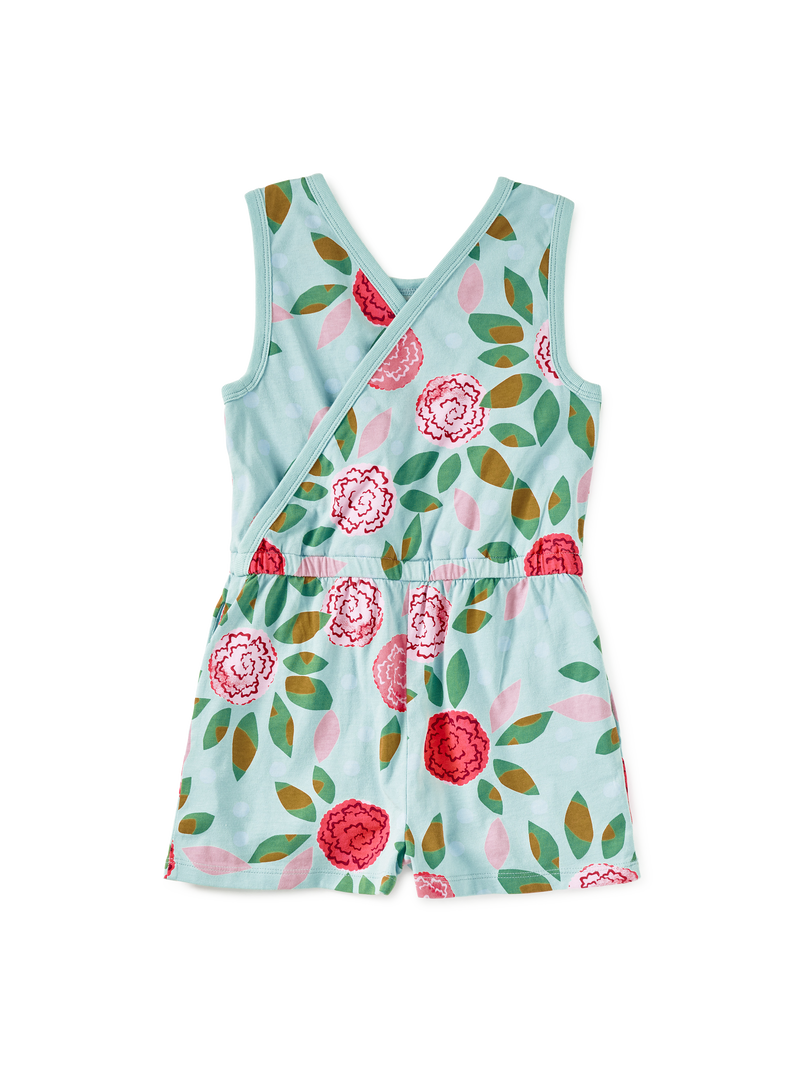 Reversible Wrap Romper in Spinning Carnations - View 2