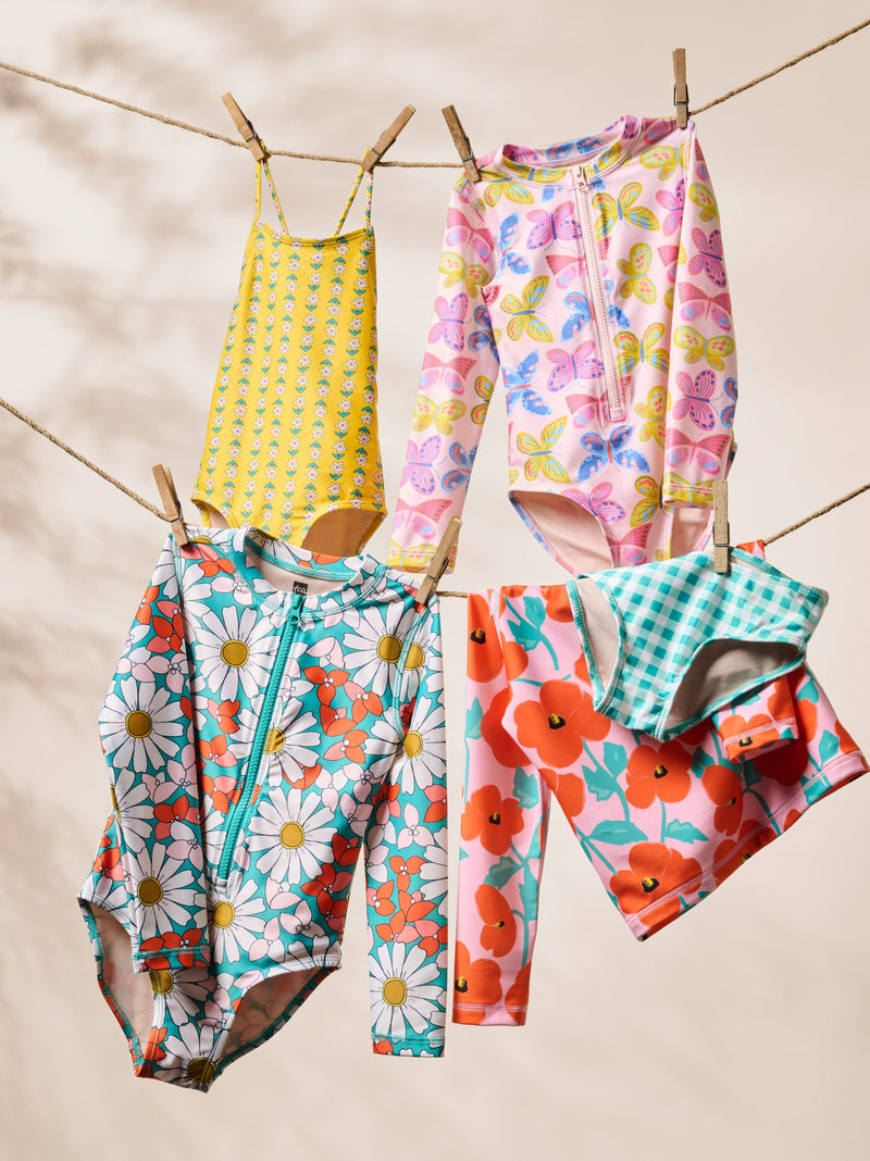 Long Sleeve Rash Guard in Poppy Poppies - View 2