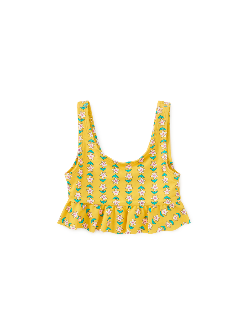 Ruffle Tankini Swim Top in Vintage Floral Tile - View 1