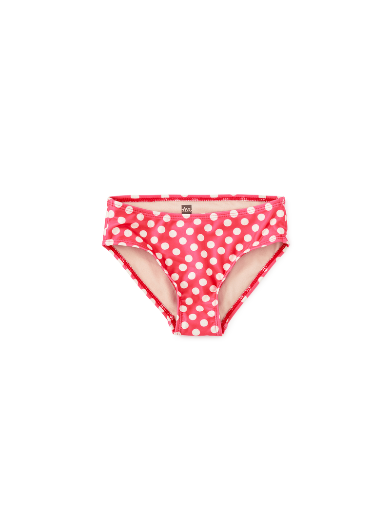 Printed Bikini Bottoms in Polka Dots In Red - View 1