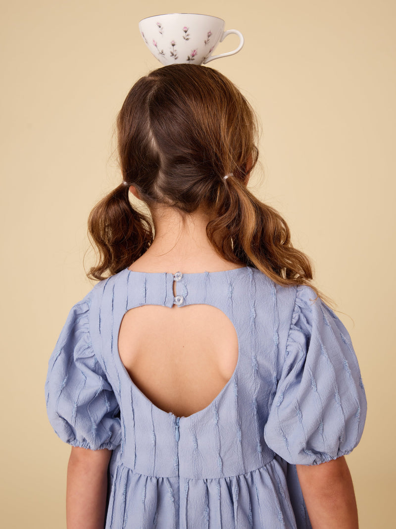 Pleated Heartback Dress in Seal Grey - View 2
