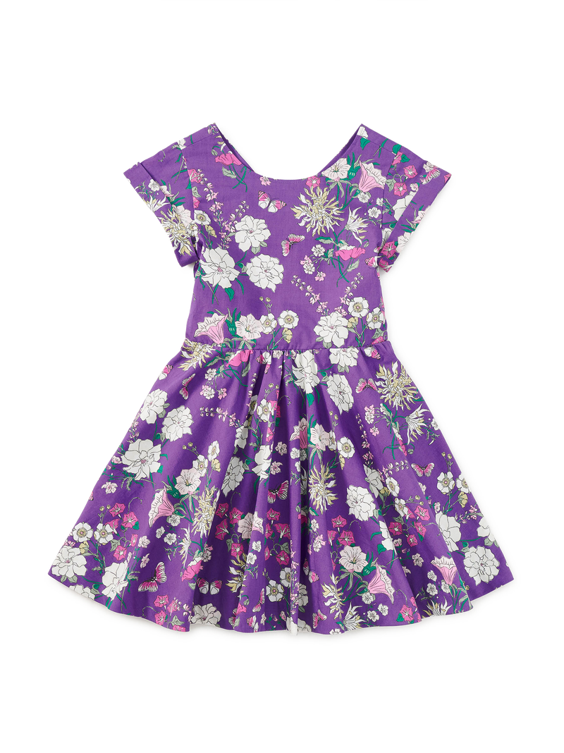 Button Back Skirted Dress in Portuguese Floral - View 1