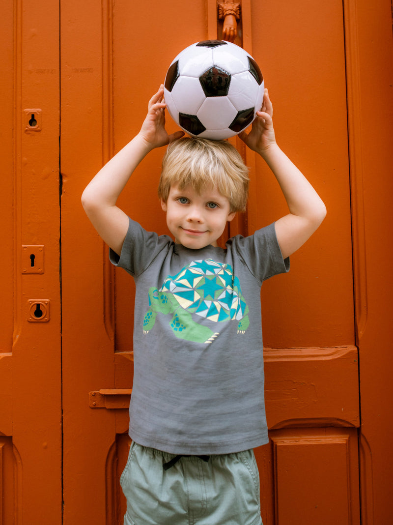 Mosaic Turtle Graphic Tee in Thunder - View 2