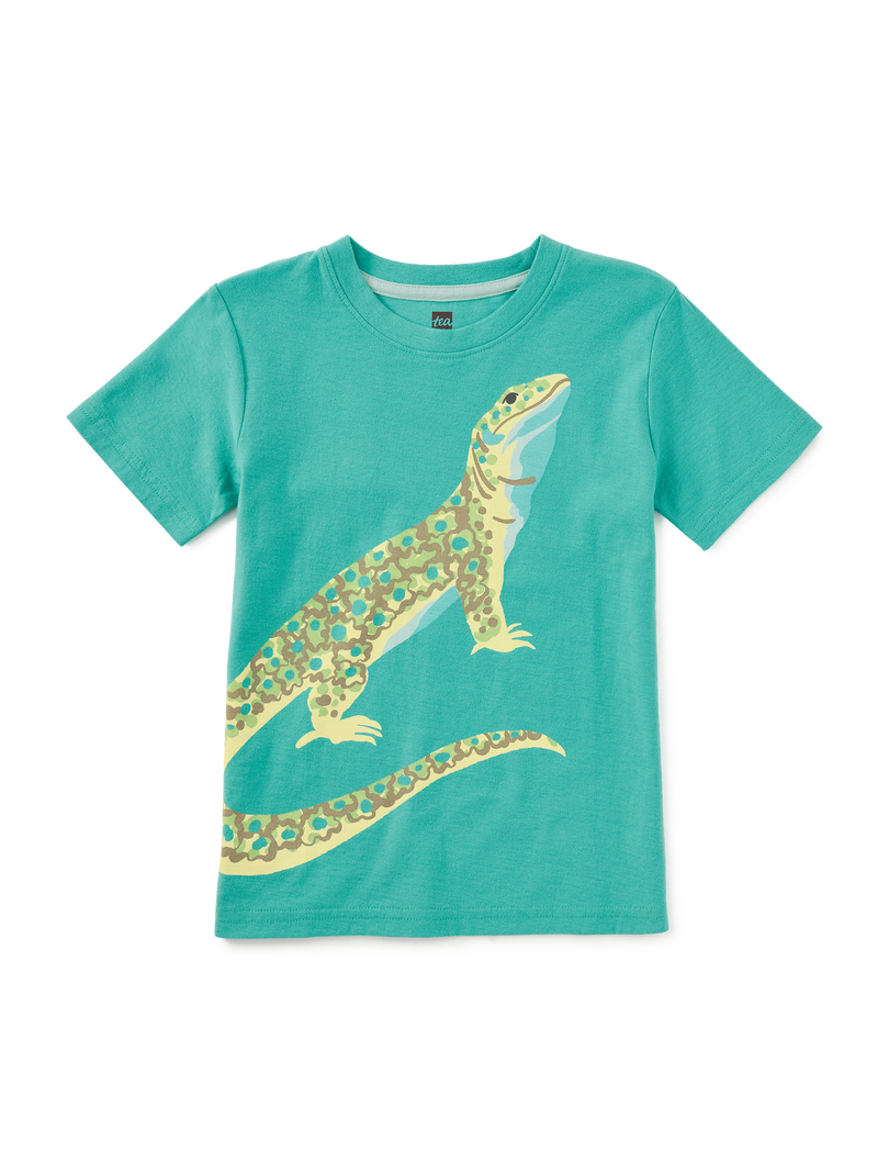 Ocellated Lizard Graphic Tee in Glaze Blue - View 1