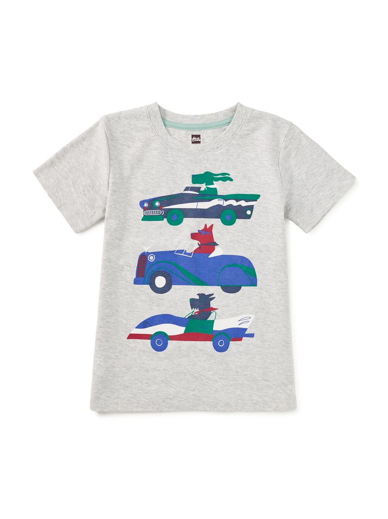 Vroom Squad Graphic Tee in Light Grey Heather - View 1