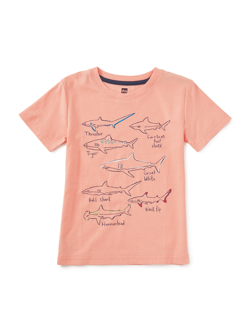 Shark Tales Graphic Tee in Peach - View 1