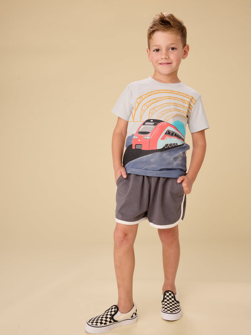 Midnight To Madrid Graphic Tee in Pearl Blue - View 2