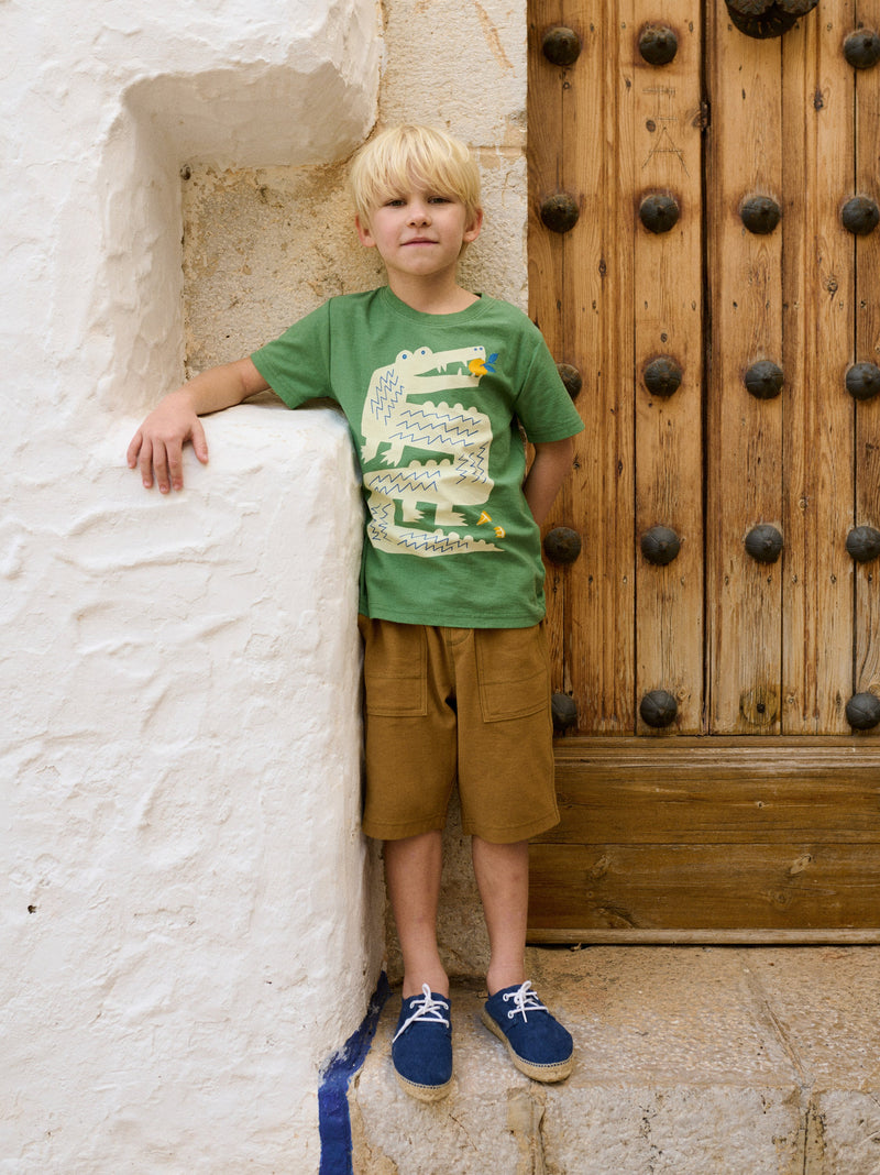 Croc And Citrus Graphic Tee in English Ivy - View 2