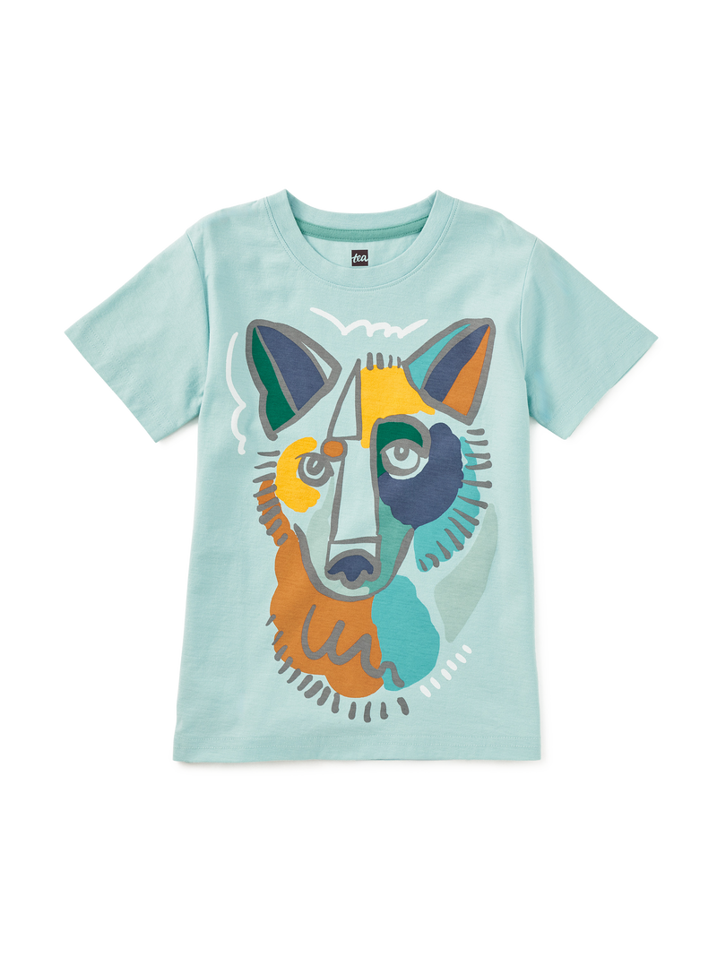 Picasso Wolf Graphic Tee in Canal Blue - View 1