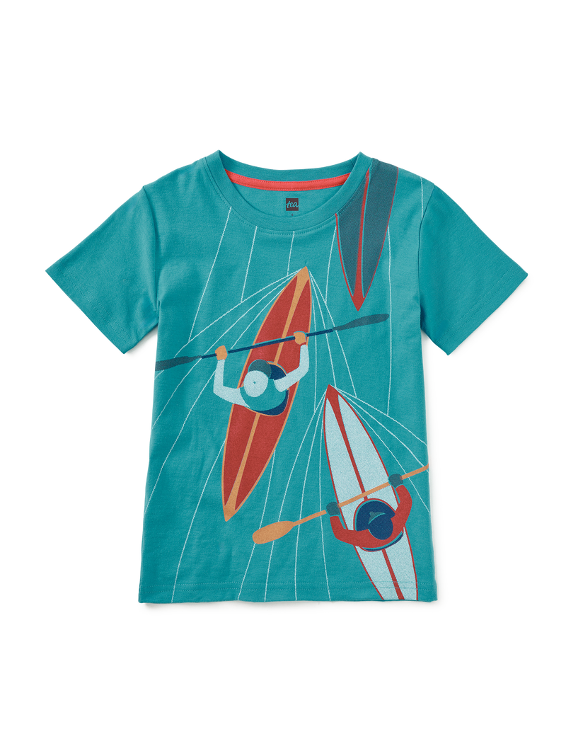 Kayakers Graphic Tee in Pagoda Blue - View 1