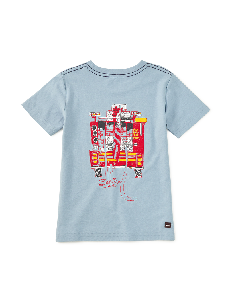 Fire Truck Graphic Tee in Cloud - View 2