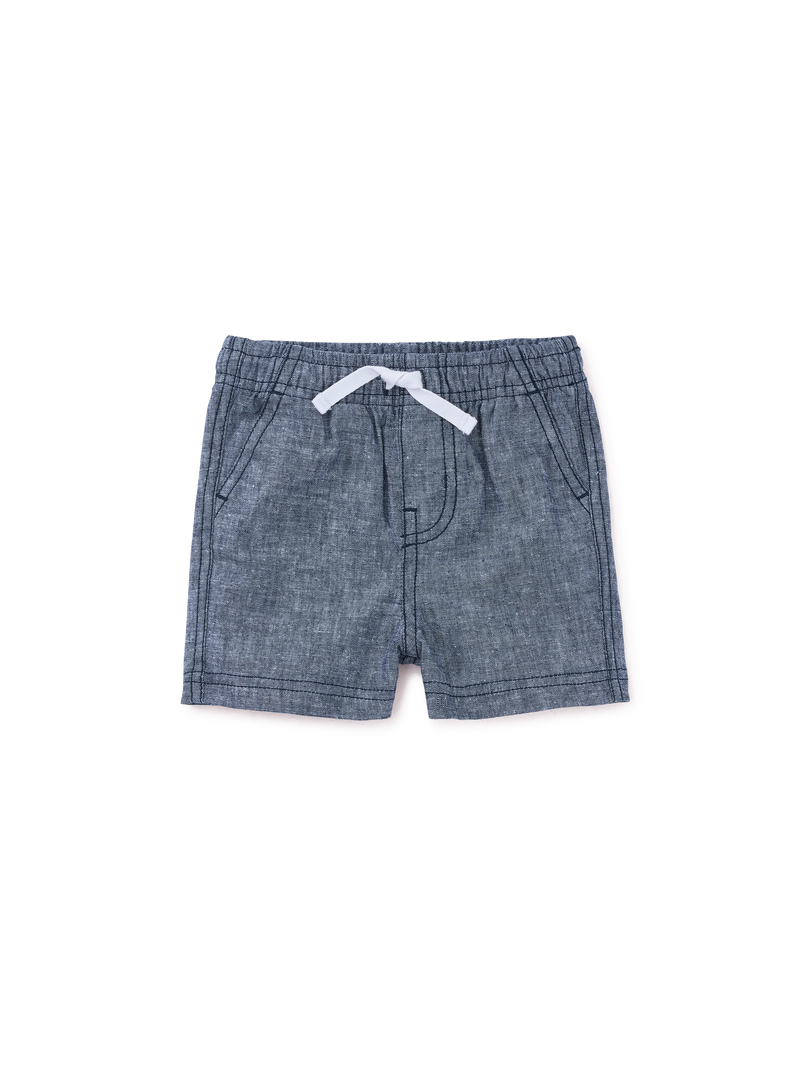 Chambray Sport Shorts in Indigo - View 2