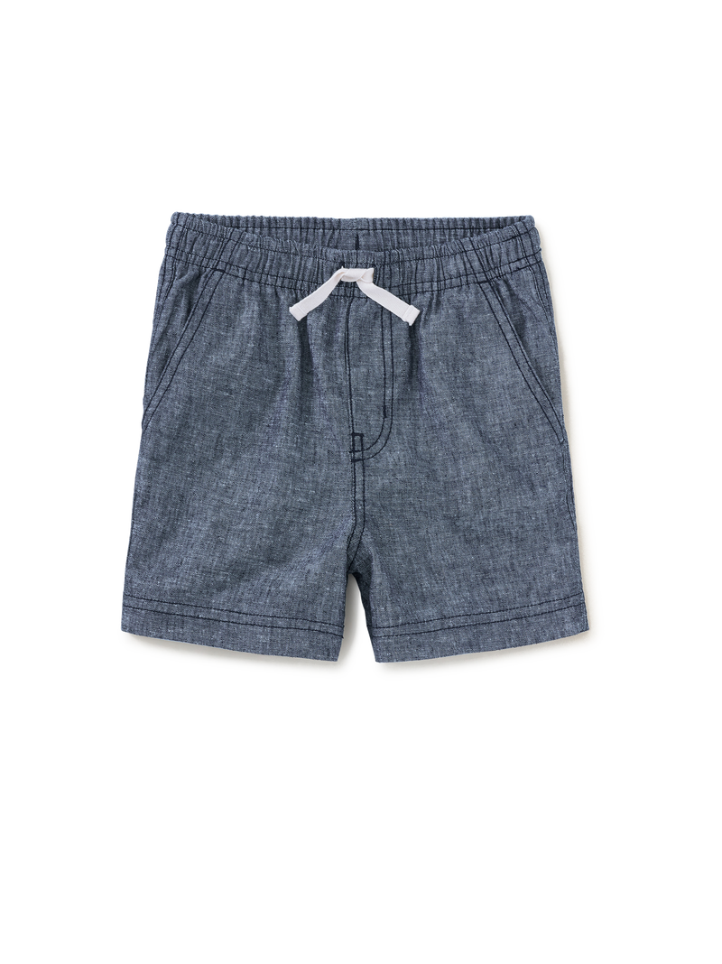 Chambray Sport Shorts in Indigo - View 1