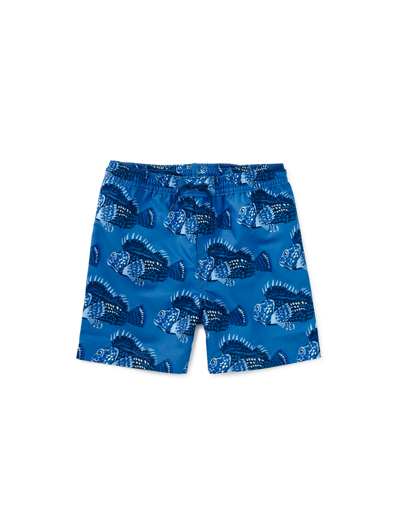 Mid-Length Swim Trunks in Scorpion Fish - View 1
