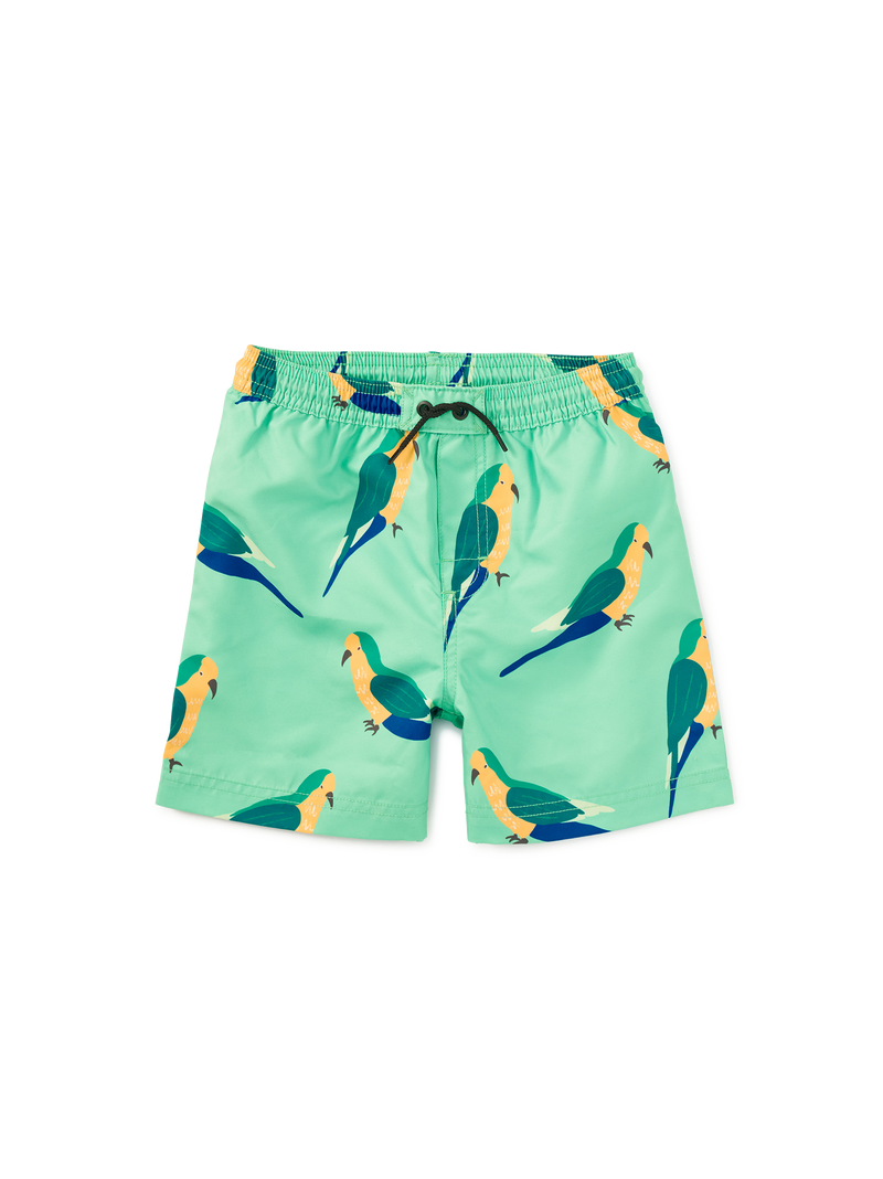 Mid-Length Swim Trunks in Monk Parakeet - View 1