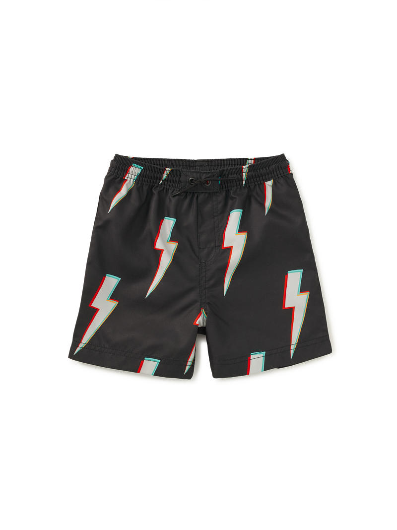 Mid-Length Swim Trunks in Lightning Bolts - View 1