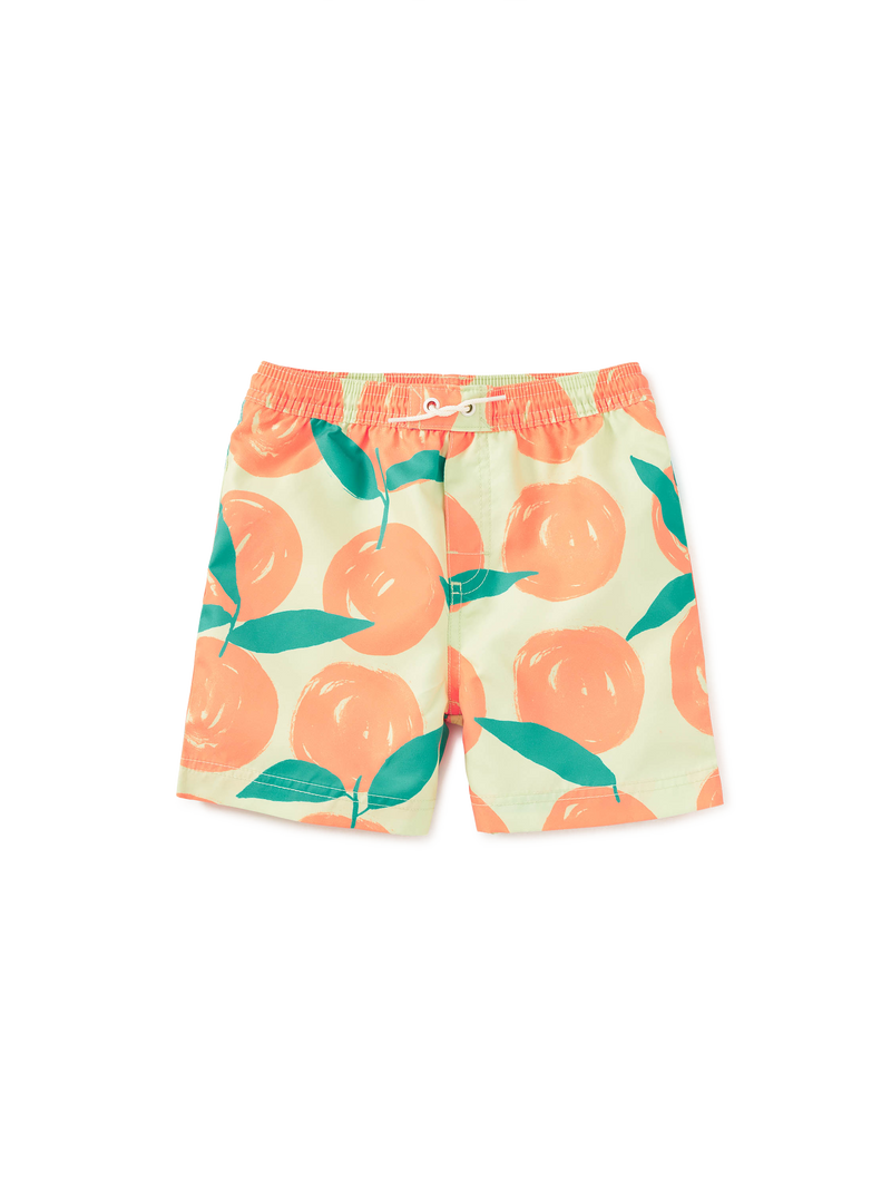 Mid-Length Swim Trunks in Valencia Orange - View 1