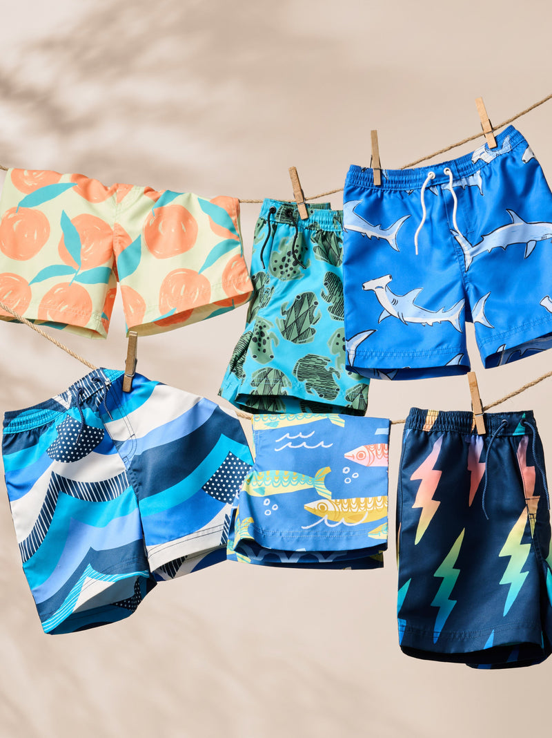 Mid-Length Swim Trunks in Hopalong Frogs - View 2