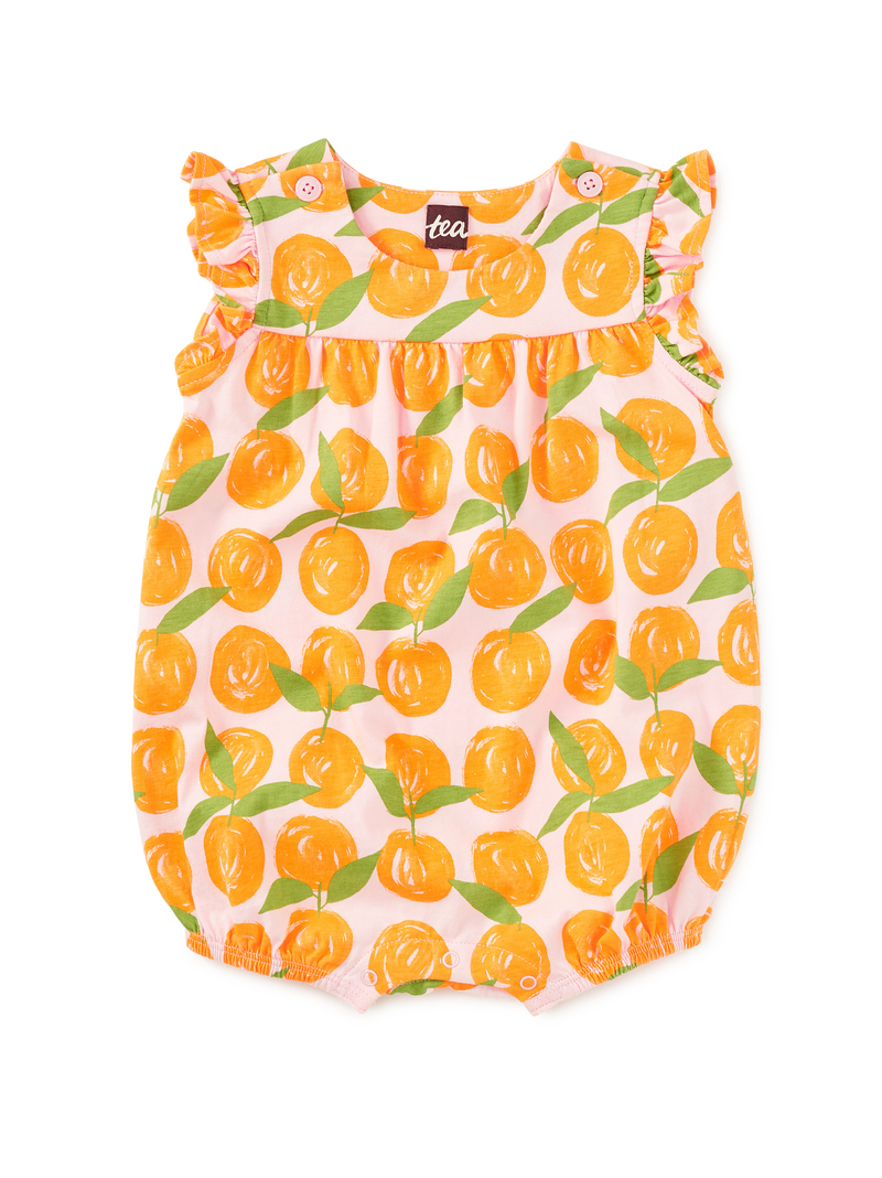 Flutter Baby Romper in Valencia Orange - View 1