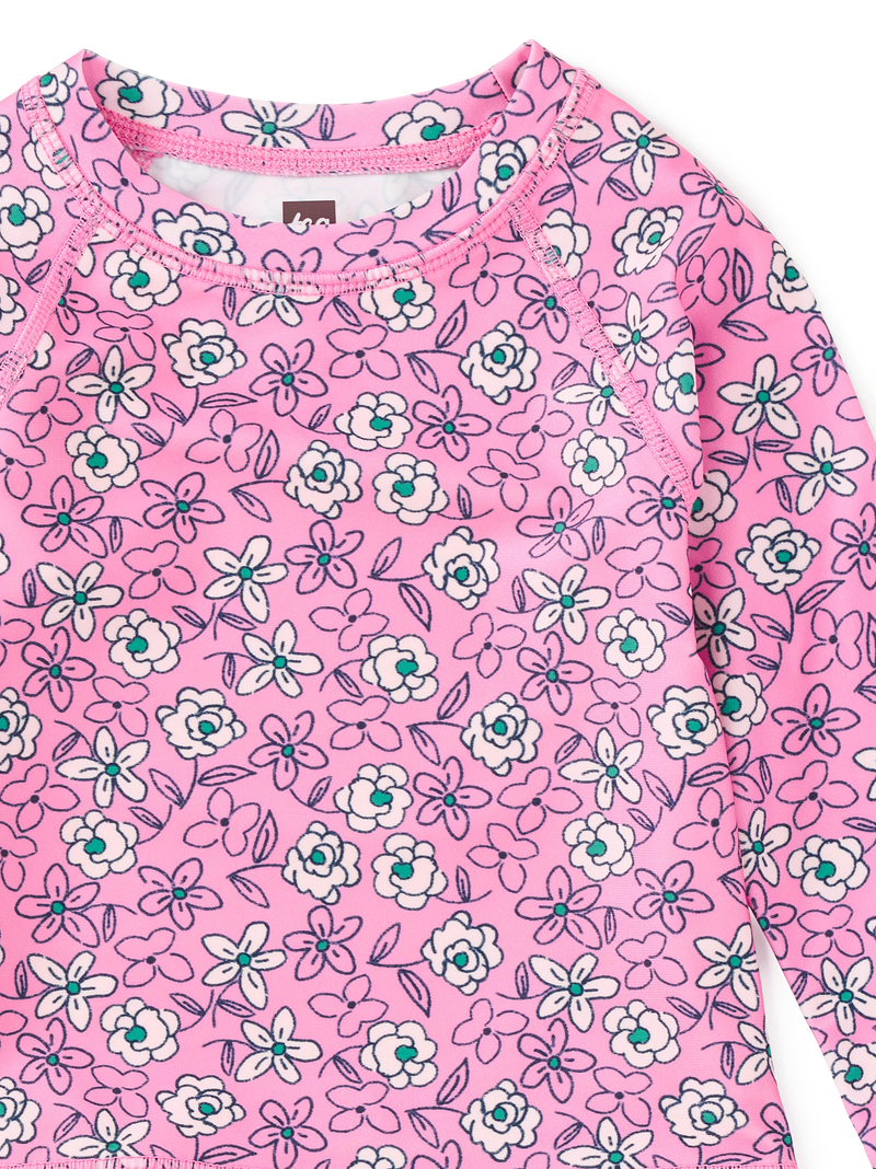 Rash Guard Baby Swim Set in Carnation Toss - View 2