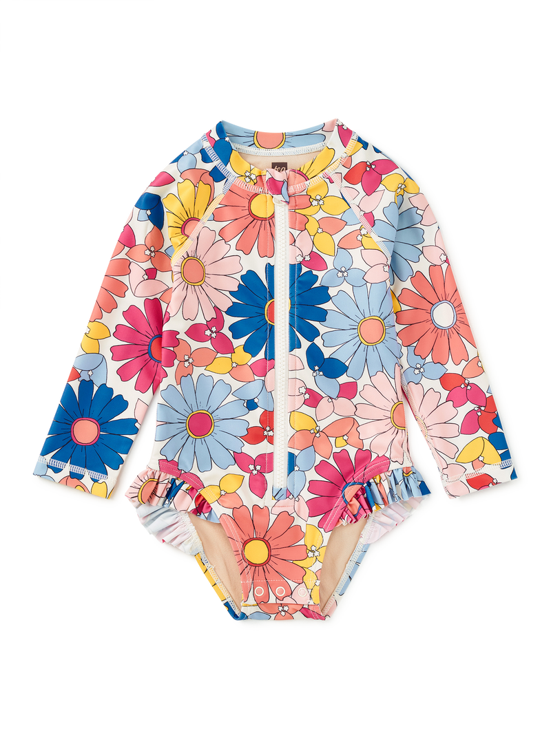 Rash Guard Baby Swimsuit in Daisy Deluxe - View 1