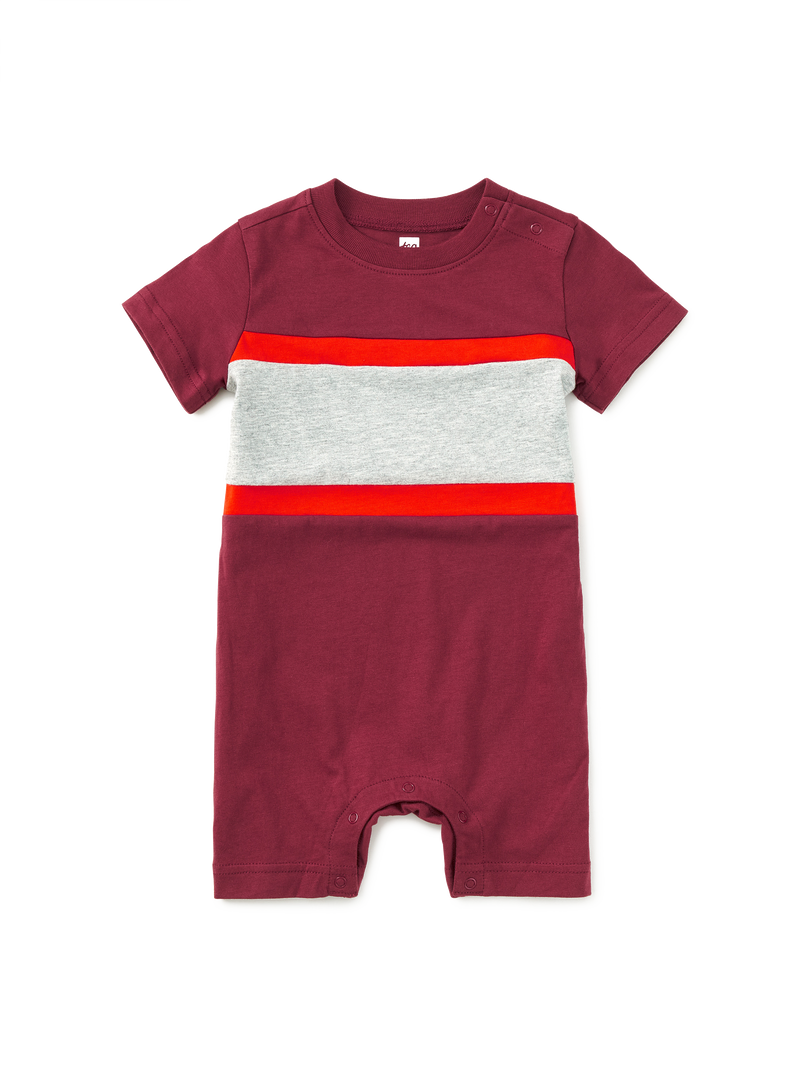 Colorblock Baby Romper in Sangria - View 1
