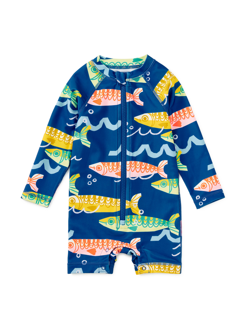 Rash Guard Baby Swimsuit in Sardinas Del Mar - View 1