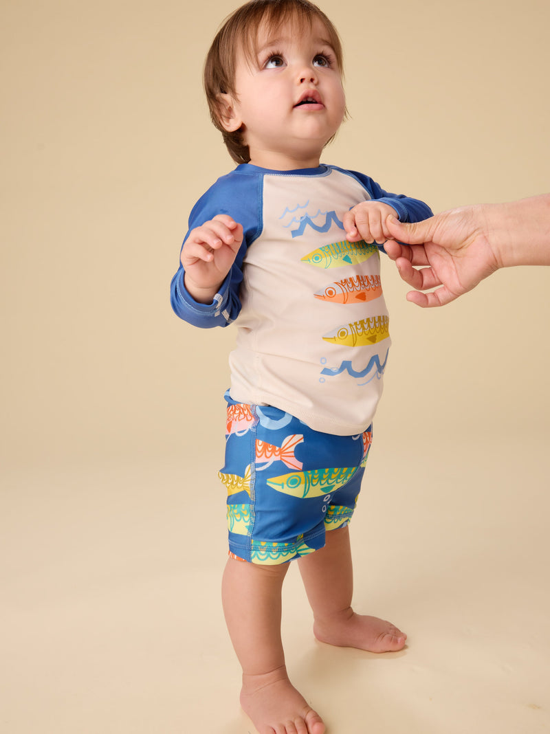 Rash Guard Baby Swim Set in Chalk - View 2