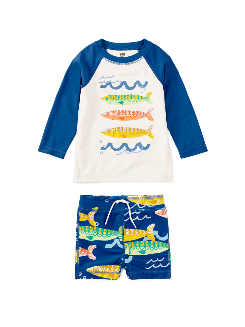 Rash Guard Baby Swim Set in Chalk - View 1