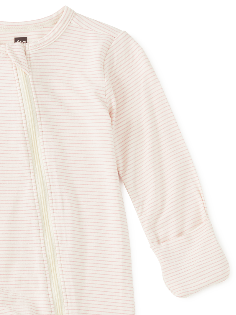 New Footed Baby Romper in Honeysuckle Rose - View 2