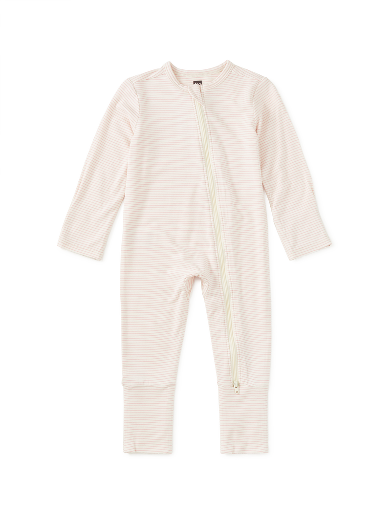 New Footed Baby Romper in Honeysuckle Rose - View 1