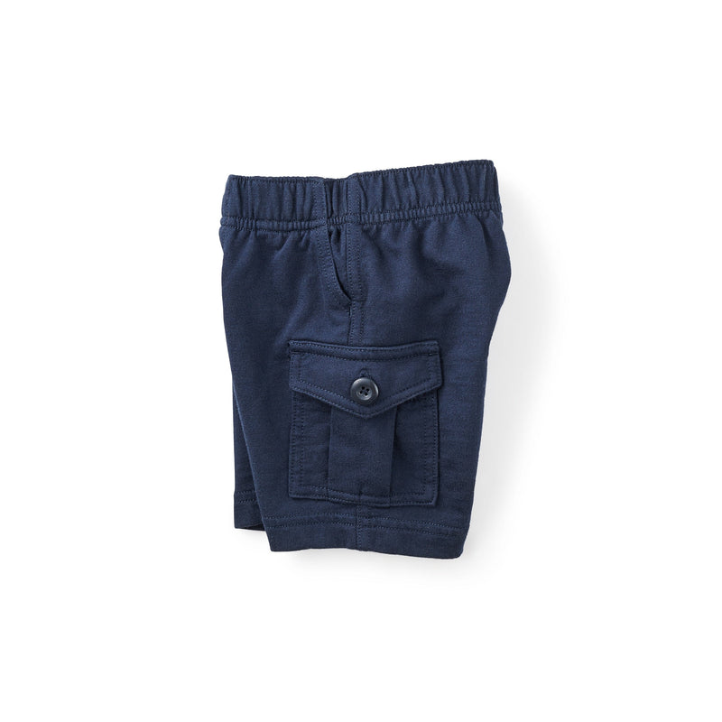 Knit Cargo Baby Shorts in Heritage Blue - View 2