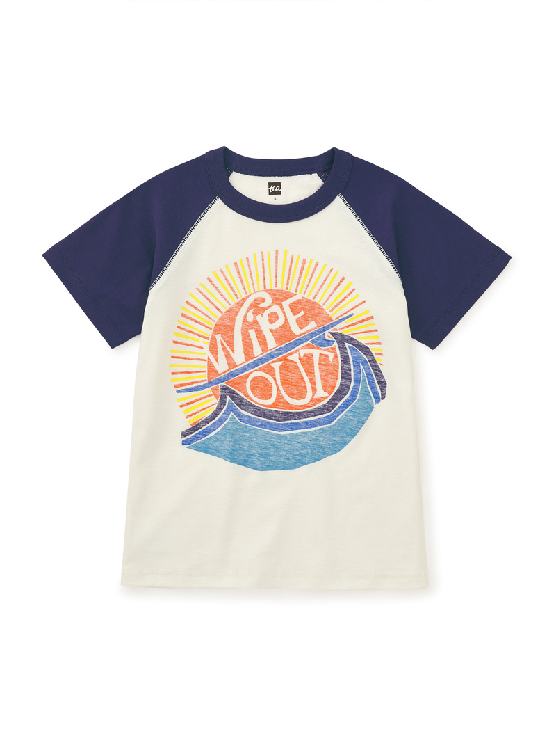 Wipe Out Reverse Printed Raglan Tee