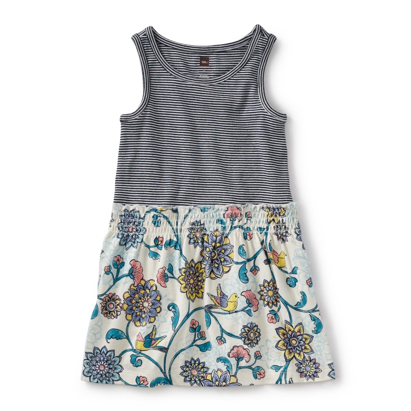 Birds Landing Two-Tone Dress
