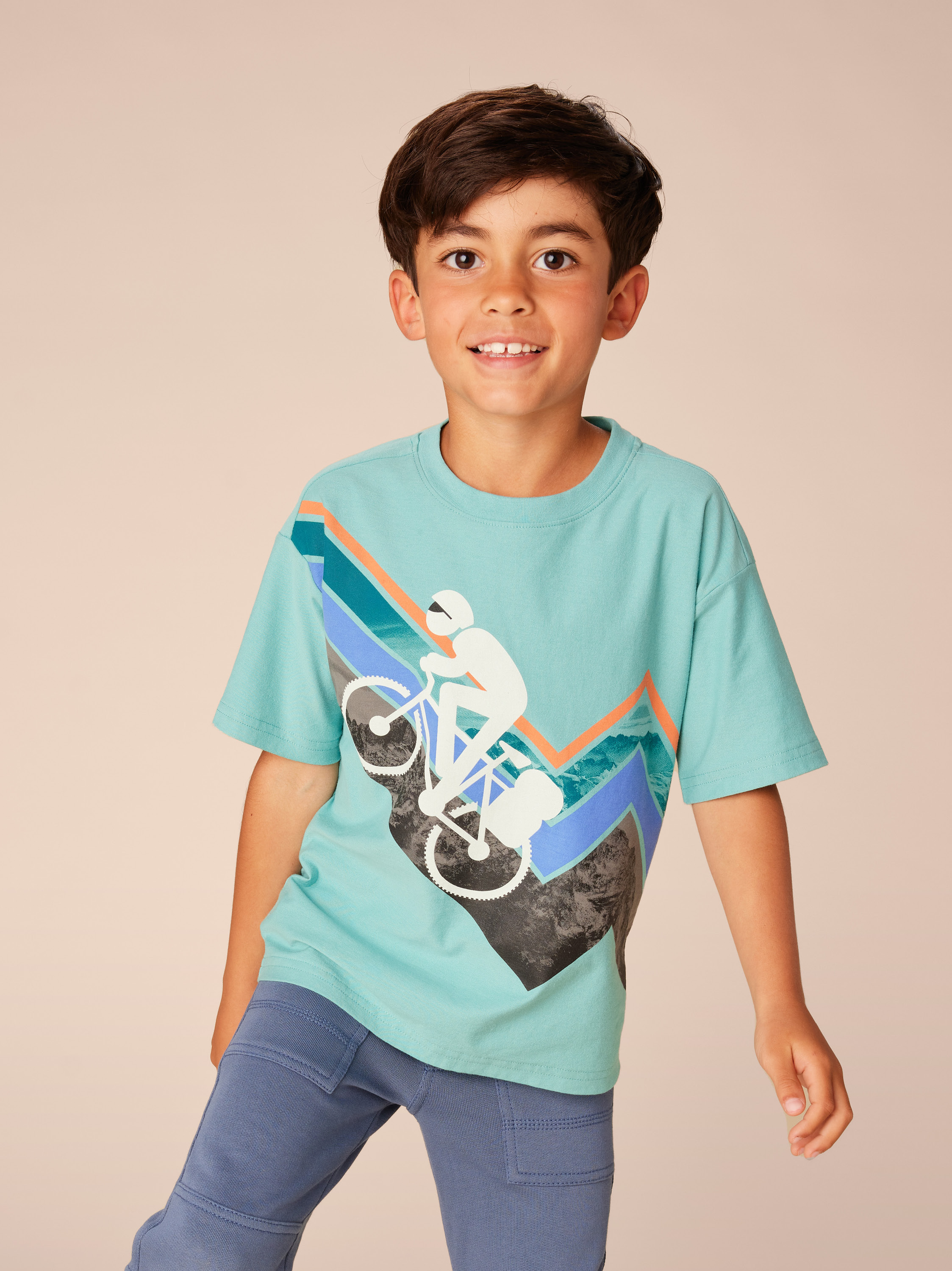 Mountain Biker Easy Fit Graphic Tee Tea Collection