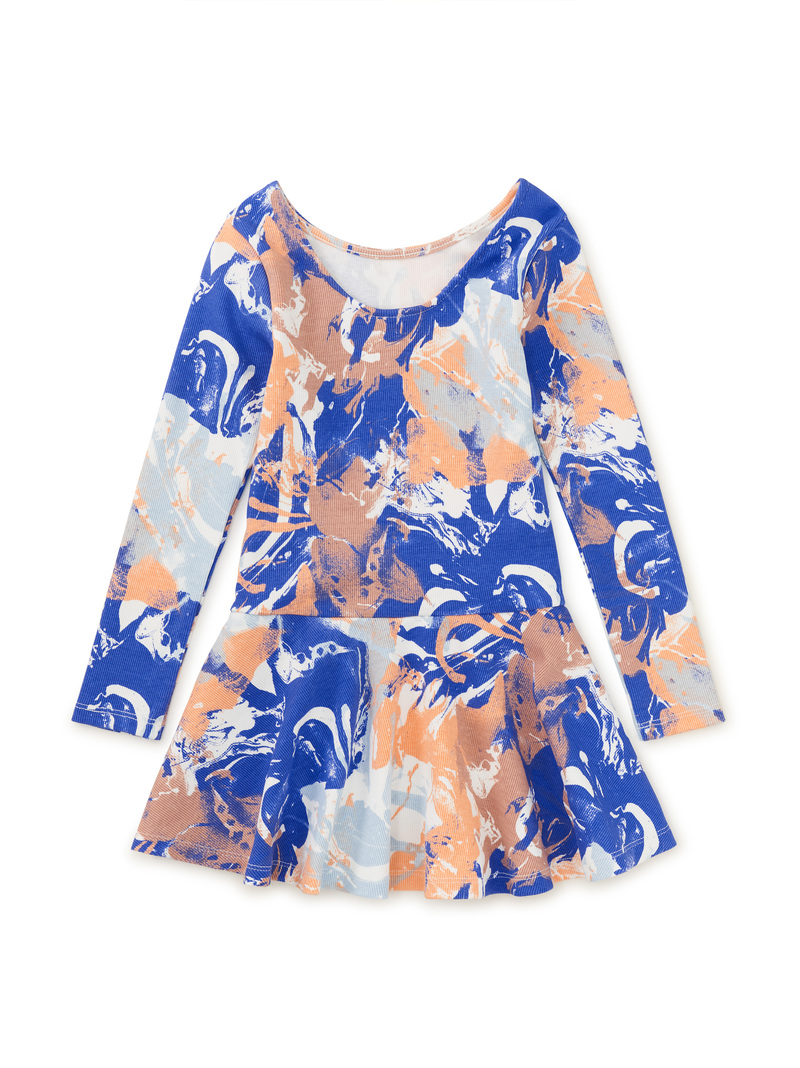 Ribbed Drop Waist Skater Dress