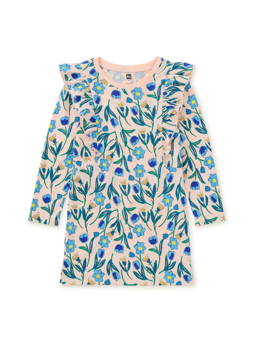 Ruffle Sleeve A-Line Dress