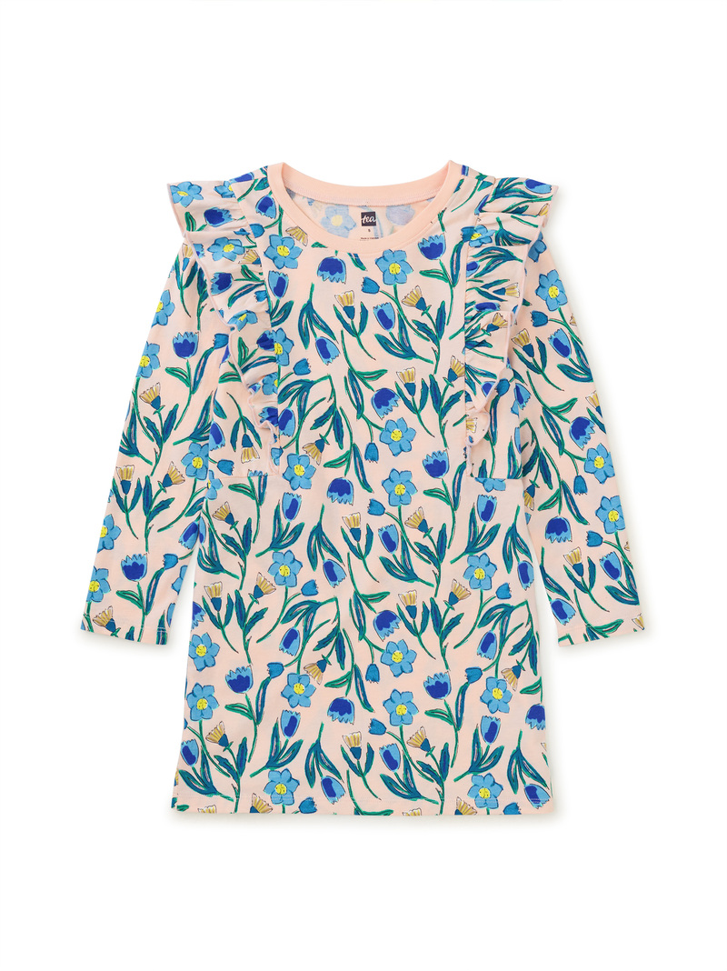Ruffle Sleeve A-Line Dress