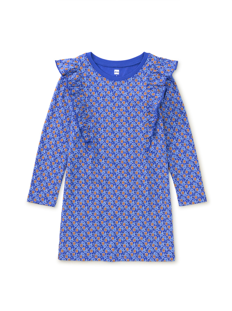 Ruffle Sleeve A-Line Dress