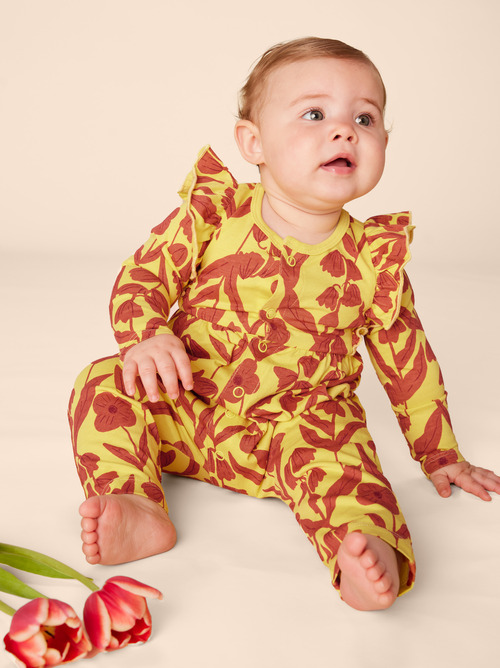 Snap Front Ruffle Baby Romper