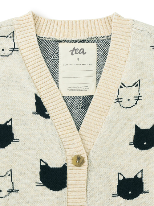 Cat print cardigan store