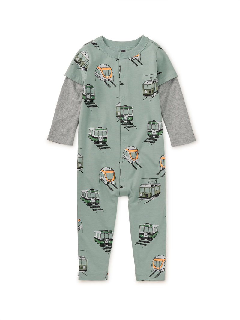 Layered Button-Up Baby Romper