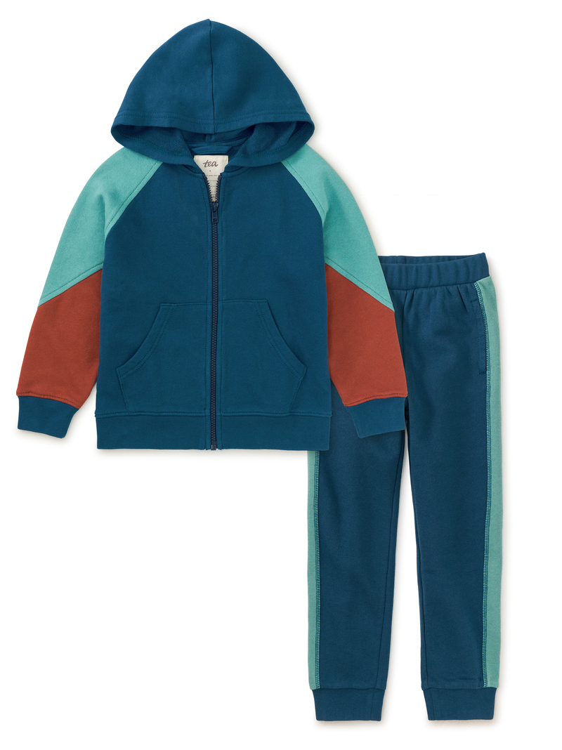 Colorblock Hoodie & Joggers Set