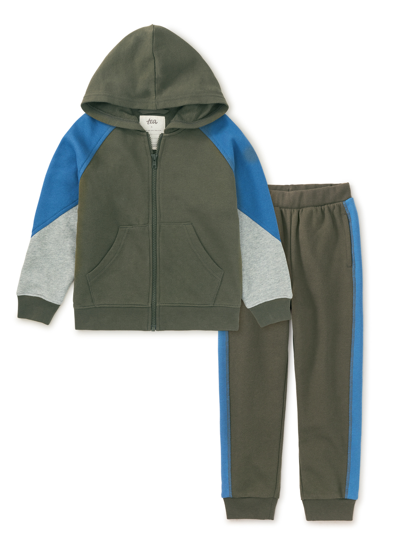 Colorblock Hoodie & Joggers Set