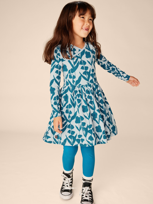 Long Sleeve Wrap Neck Dress