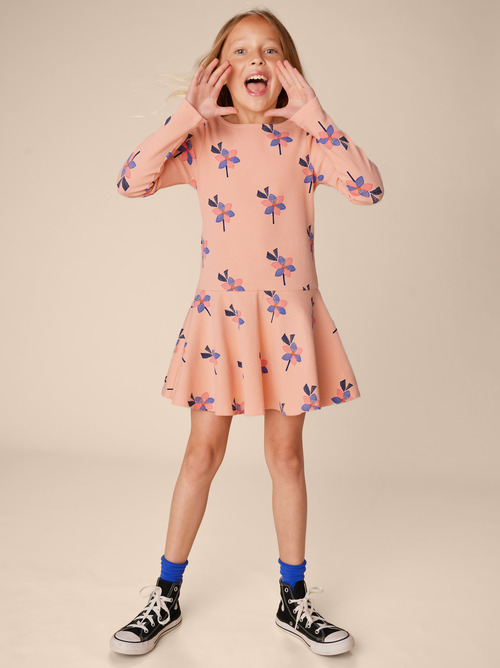 Ribbed Drop Waist Skater Dress